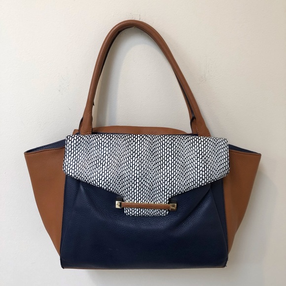 Vince Camuto Handbags - Vince Camuto Satchel Navy/Brown